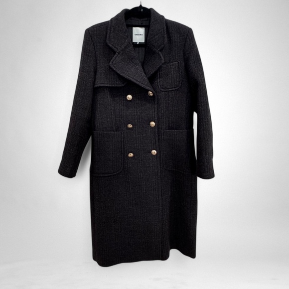 Sandro Double-Breasted Wool-Felt Coat - Picture 1 of 11